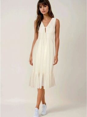 Venus White Eyelet Sleeveless Summer Dress